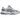 ASICS Gel-NYC 2.0 Gravel Piedmont Grey Blue sneakers i vinkelret visning med grå mesh overdel, blå detaljer og snørebånd