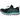ASICS Trabuco Max Black/soothing Sea sneakers i vinkelret visning med sort og blå overdel, snørebånd og slidstyrken sål
