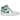 Jordan 1 Mid White Pure Platinum Pine Green sneakers i sideprofil med hvid læderoverdel, grønne og grå detaljer samt snørebånd.