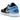 Air Jordan 1 Low Black University Blue sneakers i vinklet profil med sort læderoverdel, lyseblå detaljer og klassisk hvid mellemsål.