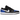 Jordan 1 Low Black Royal Toe sneakers i vinkelret visning med sort og blå læderoverdel, snørebånd og hvid mellemsål