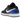 Jordan 1 Low Black Royal Toe sneakers i vinkelret visning med sort læderoverdel, blå tåboks og hvid mellemsål