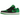 Air Jordan 1 Low Lucky Green sneakers set fra siden med hvide og grønne læderpaneler, sort Nike swoosh og klassisk Air Jordan logo på hælen
