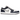 Air Jordan 1 Low Wolf Grey Midnight Navy sneakers i sideprofil med grå overdel, mørkeblå swoosh og hvide snørebånd på en hvid mellemsål