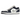 Air Jordan 1 Low Wolf Grey Midnight Navy sneakers set fra siden med grå læderoverdel, navyblå swoosh og klassisk hvid mellemsål