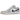 Air Jordan 1 Low Midnight Navy Neutral Grey sneakers set fra siden med hvide snørebånd, grå læderdetaljer og navyblå Nike swoosh.