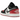 Air Jordan 1 Low Bred Toe 2.0 sneakers i sideprofil med rød tåkappe, sort Swoosh-logo, hvid mellemsål og rød ydersål i læder.