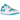 Air Jordan 1 Low Aquatone sneakers i sideprofil med lyseblå paneler, hvid base, sort Swoosh-logo og en hvid og lyseblå gummisål