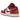 Air Jordan 1 Low Cardinal Red sneakers i profil med hvide og røde læderpaneler, sort Swoosh-logo og hvid sål med rød ydersål