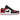 Air Jordan 1 Low Bred Toe sneakers i profilvisning med rød tåboks, sort overdel i læder, hvid mellemsål og rødt swoosh-logo på siden