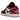 Air Jordan 1 Low Bred Toe sneakers vist i en vinklet profil med sort læderoverdel, røde paneler ved tåboks og hæl samt en klassisk hvid mellemsål.