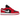 Air Jordan 1 Low Black Very Berry sneakers i profil med sort læderoverdel, røde accenter på Swoosh-logoet og hvid mellemsål