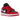 Air Jordan 1 Low Black Very Berry sneakers i profil med sort læderoverdel, røde detaljer ved tåboks, swoosh, hæl og hvid mellemsål