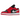 Air Jordan 1 Low Black Very Berry sneakers sideprofil med sort læderoverdel, Very Berry swoosh og matchende rød ydersål og snørebånd