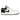 Air Jordan 1 Low White Black sneakers set fra siden med hvidt læder på overdelen, sort Swoosh-logo og en ren hvid mellemsål med sort ydersål