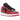 Air Jordan 1 Low Reverse Bred sneakers i profil med røde læderdetaljer, sort overdel og hvid mellemsål samt tydeligt Jumpman-logo på pløsen