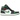 Air Jordan 1 Mid Green Toe sneakers i sideprofil med grøn tåboks, sort overdel, hvide sidepaneler og rød Nike Swoosh-detalje