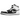 Air Jordan 1 Mid White Shadow sneakers i klassisk profil med sort læder-overdel, grå detaljer på hæl og tå samt hvid mellemsål.