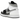 Air Jordan 1 Mid White Shadow sneakers set fra siden med sort læder-overdel, hvide Swoosh-detaljer og matchende grå hæl samt ydersål.
