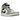 Air Jordan 1 Mid Grey Anthracite sneakers i en flot profilvisning med mørkegrå læderpaneler, sort swoosh og hvide snørebånd.