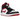 Air Jordan 1 Mid Gym Red Black White sneakers sideprofil med ikonisk rødt og sort farvedesign, hvid mellemsål og klassisk Nike swoosh logo