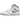 Air Jordan 1 Mid Neutral Grey sneakers i vinklet profil med grå ruskindspaneler, hvide læderdetaljer og sort Jumpman-logo på pløsen