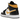 Air Jordan 1 Mid White Pollen Black sneakers i en flot profilvinkel med hvidt læder, gule overlejringer, sort Swoosh og hvid gummisål