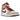 Air Jordan 1 Mid Light Curry Cardinal sneakers i profil med beige overdel, røde detaljer, hvid mellemsål og ikonisk Jumpman-logo