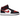 Air Jordan 1 Mid Black Fire Red sneakers sideprofil med rød tåkappe, sort Swoosh-logo, hvide snørebånd og slidstærk gummisål