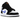 Air Jordan 1 Mid Black Racer Blue sneakers i en klassisk sideprofil med sort læderoverdel, blå swoosh og hvid mellemsål