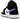 Air Jordan 1 Mid Black Racer Blue sneakers set fra siden med sort læderoverdel, kongeblå Swoosh-detaljer og matchende sål og snørebånd