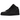 Air Jordan 1 Mid Black sneakers set fra siden med helt sort overdel i læder, matchende snørebånd, swoosh-logo og en polstret mellemsål