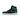 Air Jordan 1 Retro High Pine Green Black sneakers i profil med grønne læderpaneler, sort Swoosh og hvid mellemsål med detaljeret syning