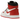 Air Jordan 1 Retro High OG Heritage sneakers i sideprofil med hvide læderdetaljer, røde hælpaneler og sort swoosh-logo på siden