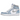 Air Jordan 1 Retro High Hyper Royal Smoke Grey sneakers set fra siden med blåt ruskind, grå overlays og hvide snørebånd på en hvid sål
