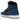 Air Jordan 1 Retro High OG Dark Marina Blue sneakers i en vinklet profilvisning med kongeblå læderpaneler, sort base og klassisk hvid mellemsål.
