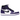 Air Jordan 1 Retro High Court Purple White sneakers set fra siden med lilla overlays på en hvid læderbase og sort Nike swoosh logo