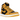 Air Jordan 1 Retro High Pollen sneakers i et vinklet sideprofil med gul og sort læderoverdel, sorte snørebånd og hvid mellemsål