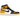 Air Jordan 1 Retro High OG Taxi sneakers i profil med gule og hvide læderpaneler, sort swoosh og klassisk hvid mellemsål