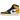 Air Jordan 1 Retro High OG Taxi sneakers i sideprofil med gul og sort læderoverdel, hvide detaljer og sort Nike Swoosh på siden.