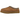 UGG Tasman Slipper Chestnut sneakers i vinklet profil med det karakteristiske broderede mønster på kraven og blødt ruskind i brun