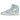 Jordan 1 High Method of Make Hydrogen Blue sneakers i vinklet visning med lyseblåt læder, snørebånd og hvid sål