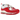 Nike Air Max 98 University Red White sneakers i vinklet profil med røde detaljer, hvidt mesh-design og den ikoniske Air Max-sål