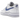 Nike Air Force 1 Low '07 LV8 White Deep Royal Blue sneakers i sideprofil med hvid læderoverdel og blå detaljer samt snørebånd