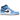 Jordan 1 Mid University Blue Midnight Navy sneakers i sideprofil med blå og hvide læderdetaljer samt sort swoosh