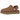 UGG Goldenstar Villa Clog Chestnut sneakers i en vinklet profil med brun ruskind overdel, rem og synlige hvide syninger