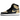 Air Jordan 1 Retro High NRG Patent Gold Toe sneakers i sideprofil med sort laklæder, guld detaljer, hvid mellemsål og sort ydersål.