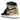 Air Jordan 1 Retro High NRG Patent Gold Toe sneakers i sideprofil med skinnende sort og guld laklæder samt en klassisk hvid mellemsål