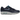 Nike Air Max 1 Obsidian sneakers set fra siden med marineblå ruskind, hvidt læder og grå swoosh-detalje på en hvid mellemsål