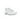 Nike Air Max 97 Triple White Wolf Grey sneakers set fra siden med hvide lagdelte paneler, synlig Air-sål og matchende hvide snørebånd.